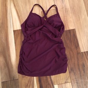 Pink Blush purple maternity swim top M